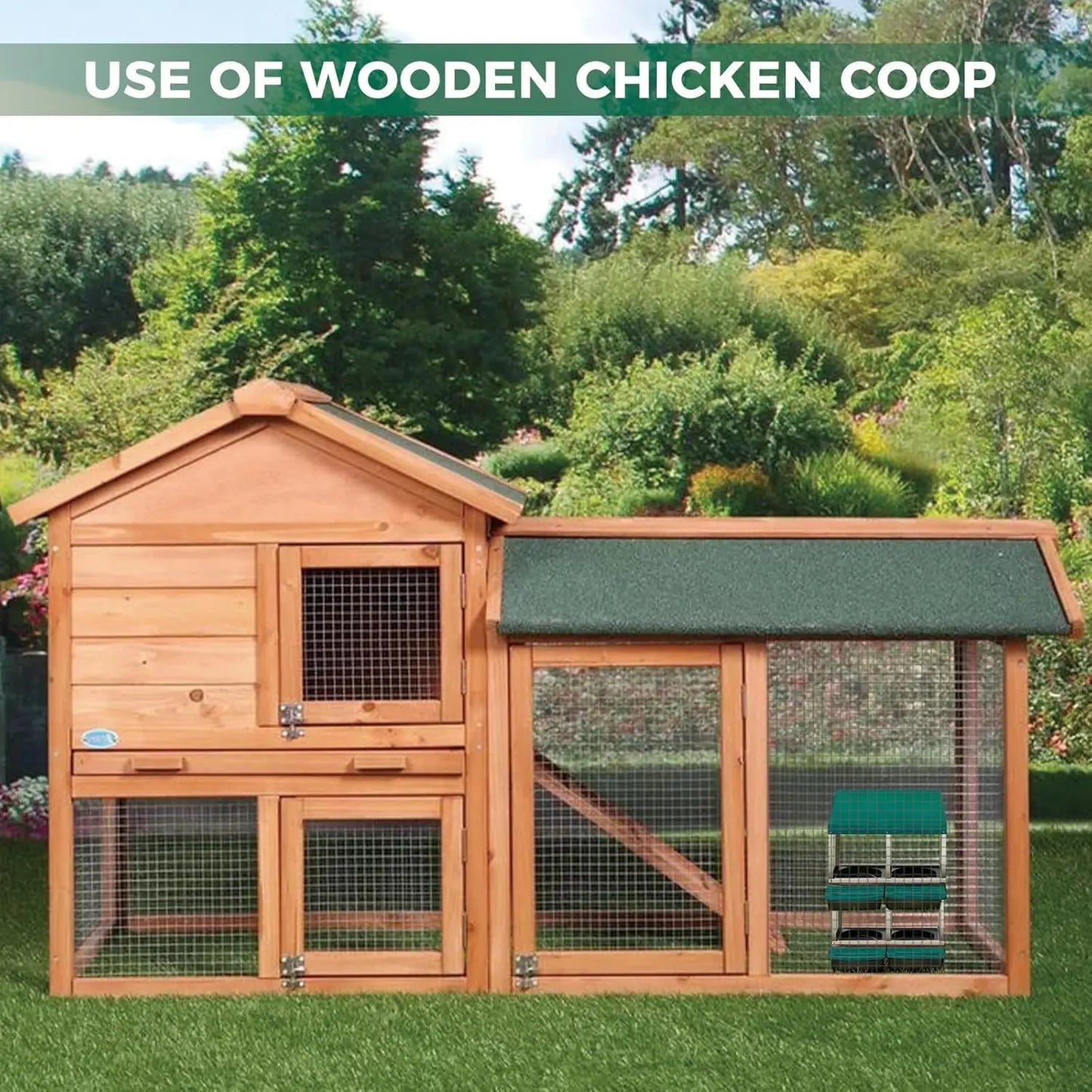 TWISTER.CK Metal Chicken Nesting Box With Automatic Roll Out Egg Collection
