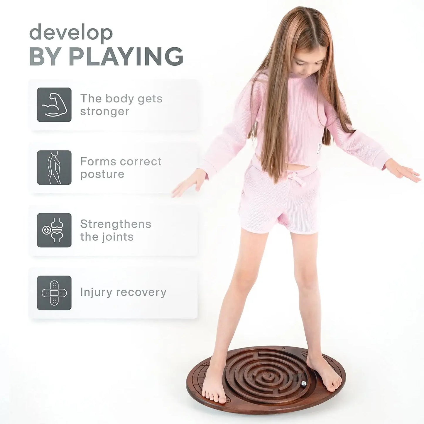 YTYIN Maze Balance Board Wood Wobble Training Platform