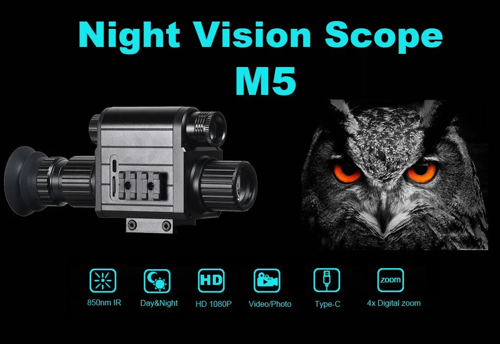 Tensdarcam Megaorei Digital Night Vision Monocular 1080P 940nm IR Scope