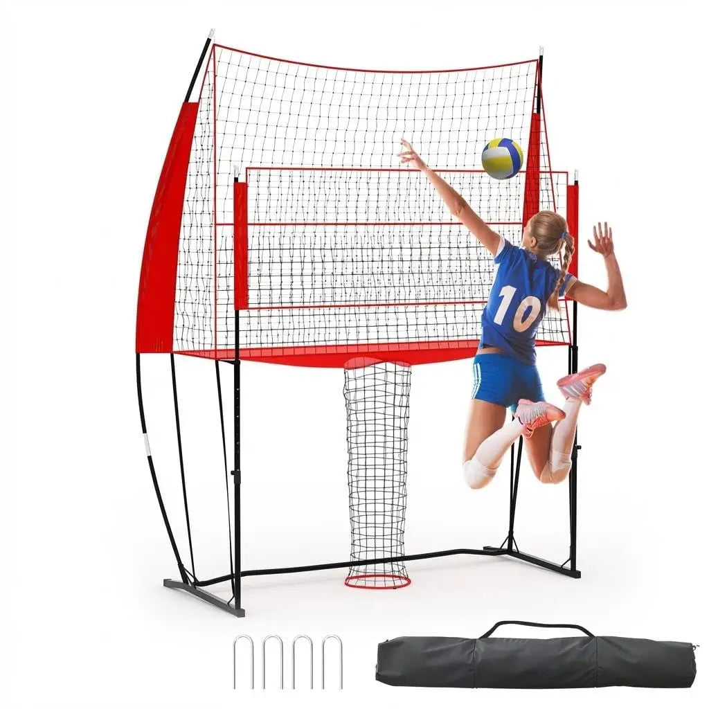 Volleyball Net Height Adjustable Durable Training Equipment Carry Bag Easy Setup For Indoor Outdoor Beach Backyard