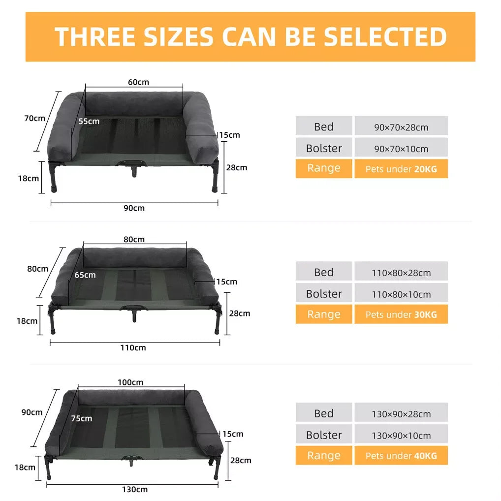 BINGOPAW Outdoor Elevated Cooling Dog Bed Lounger for Camping