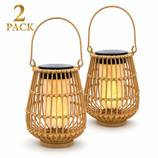 Solar Lanterns Outdoor Handwoven Waterproof Hanging Lights for Garden Patio