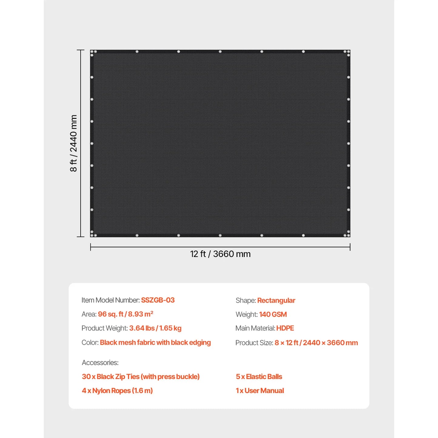 SucceBuy Durable HDPE Sun Shade Cloth Netting For Gardens