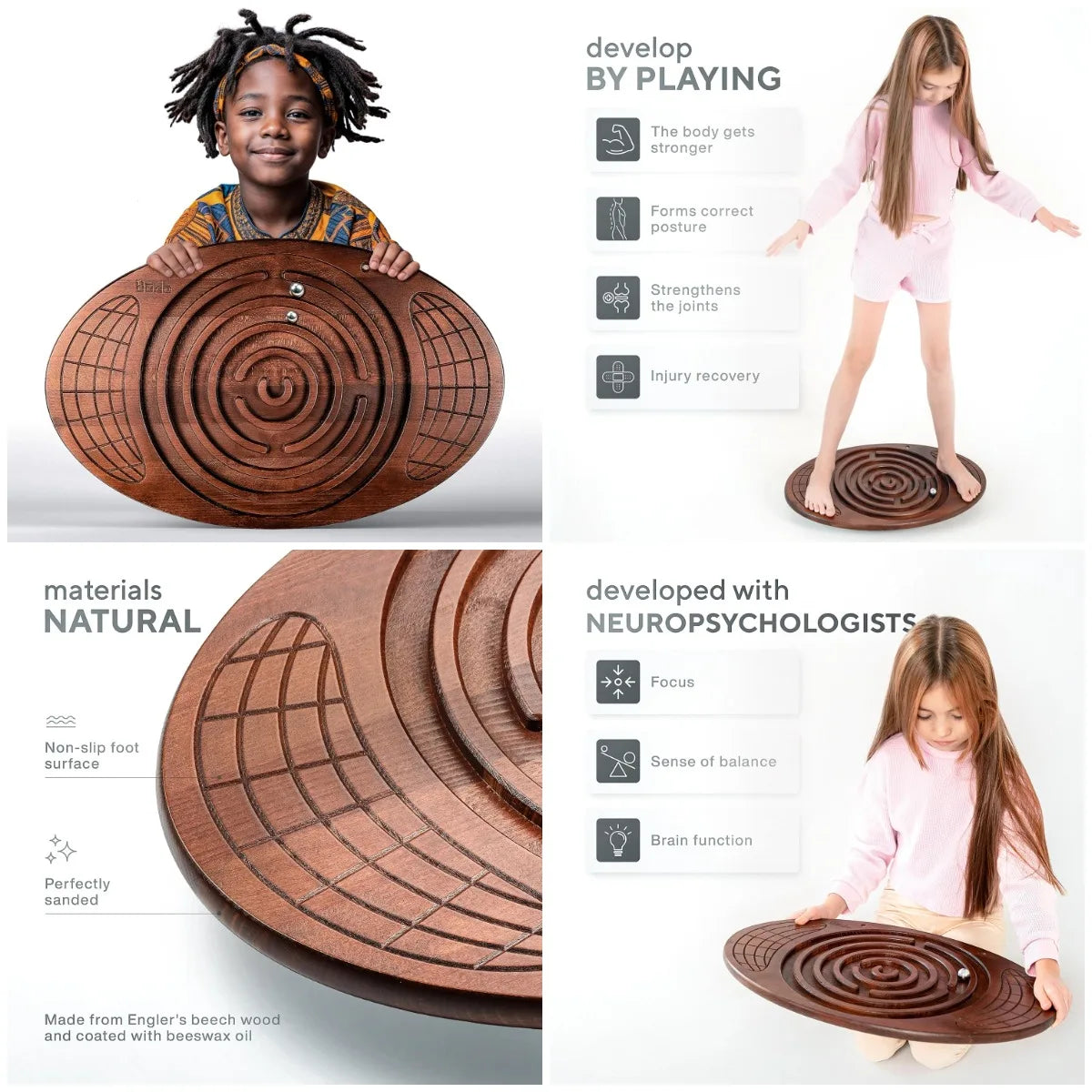 YTYIN Maze Balance Board Wood Wobble Training Platform