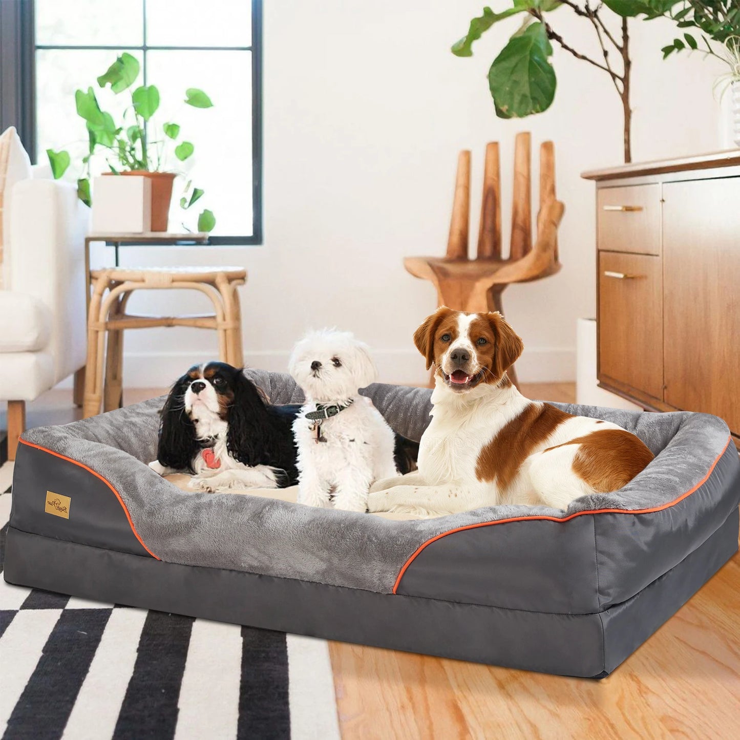 BINGOPAW Large Dog Bed With Removable Washable Cover Waterproof