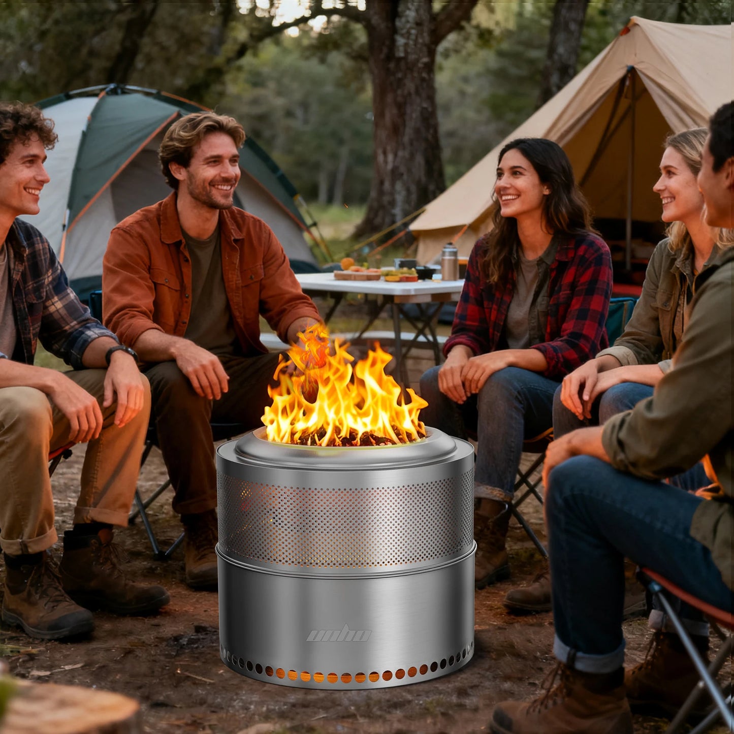 Stainless Steel Smokeless Wood Burning Fire Pit Carry Bag