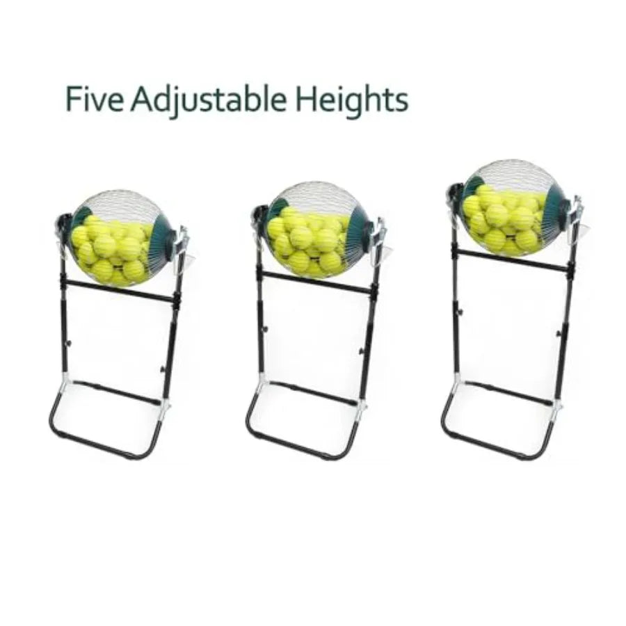 Tennis and Pickleball Hopper and Ball Collector: All-in-One, 5 Adjustable Heights, Holds up to 60 Tennis Balls or 30 Pickleball