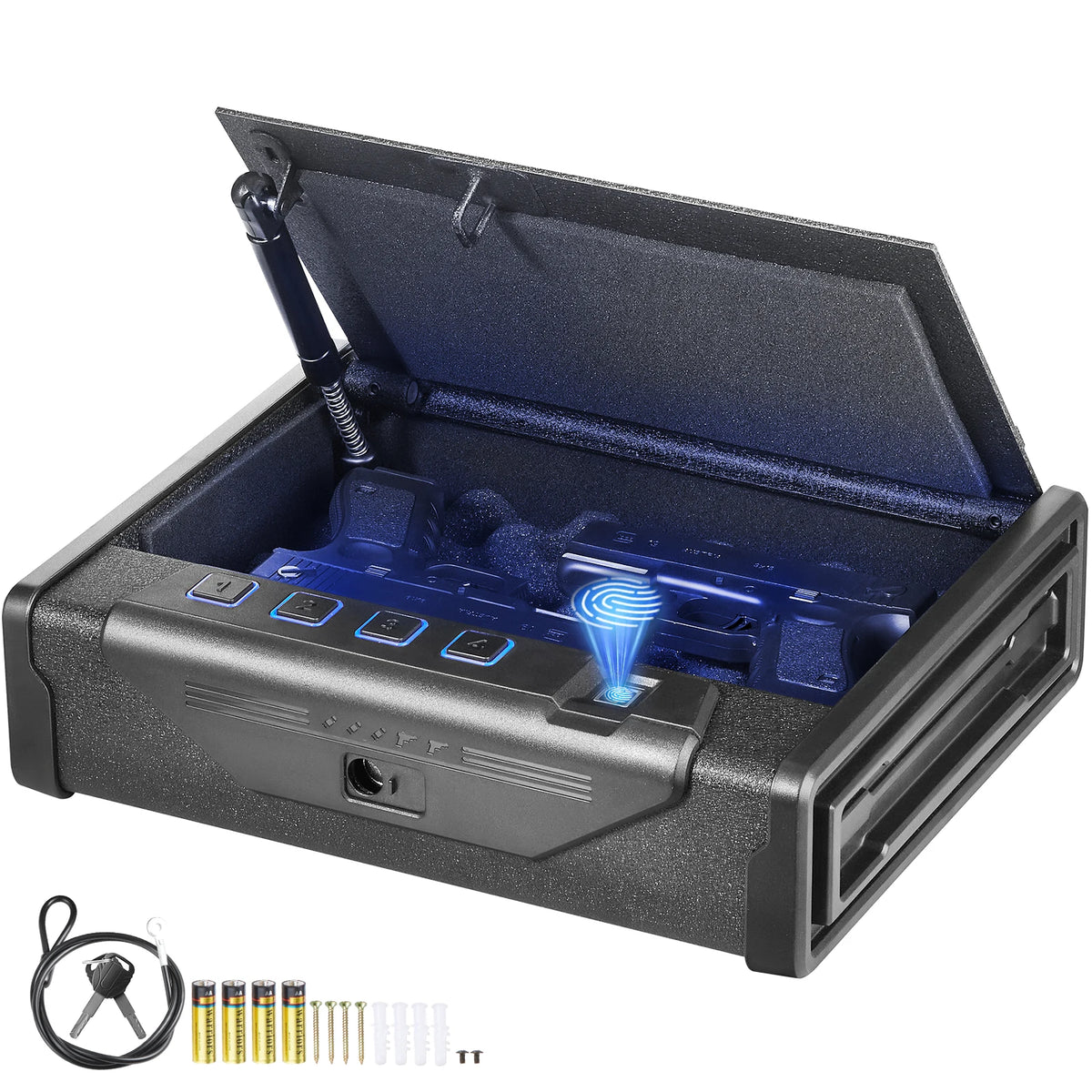 SucceBuy Biometric Pistol Safe with Quick Access and Silent Mode