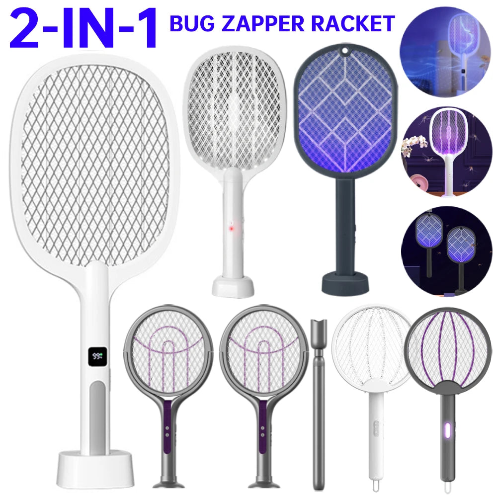 Electric Fly Swatter Mosquito Zapper Lamp Rechargeable 1200mAh