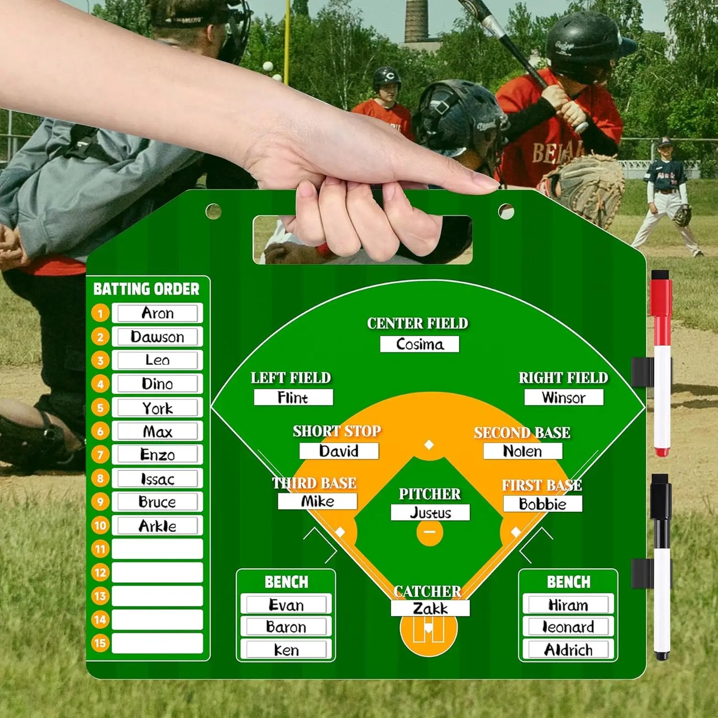Magnetic Baseball Lineup Board for Dugout and Coaching