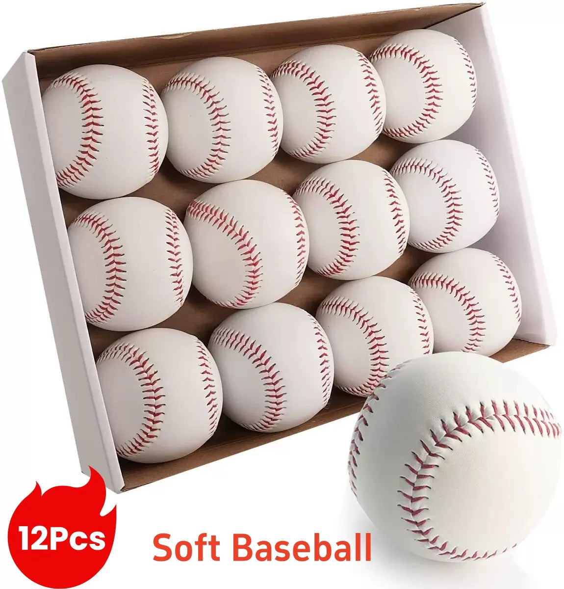 Nine inches Baseball Softball Hardball Training Balls Handmade Baseballs Hard&Soft Baseball Outdoor Practice Team Game