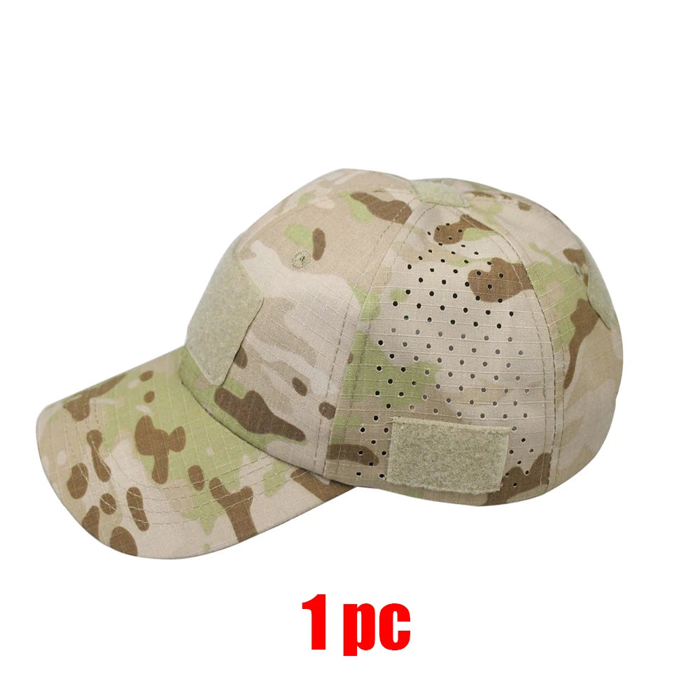 New Men Camouflage Baseball Cap Breathable Sunscreen Hat Outdoor Sports Hunting Hiking Camping Beach Fishing Sun Hat