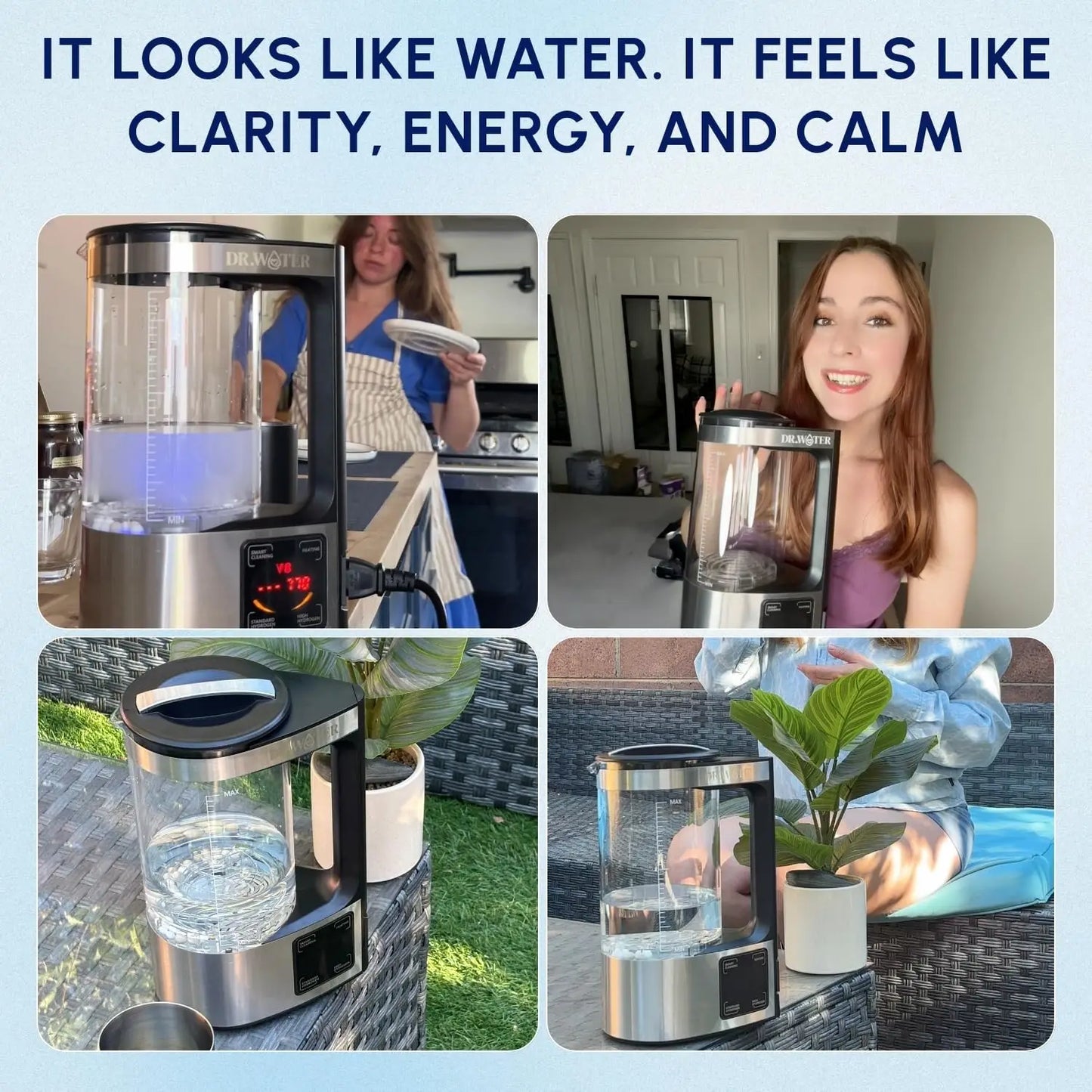 HydroPitcher | 68 Oz Hydrogen Water Pitcher - BPA Free Rich Hydrogen Water Generator - Electrolysis Jug with SPE/PEM Technology
