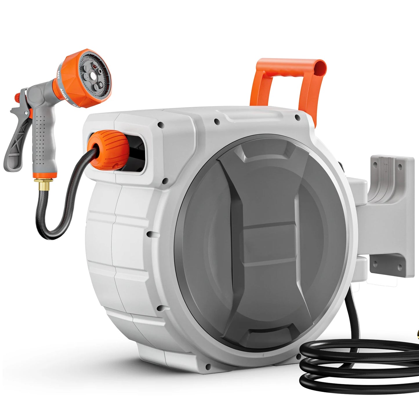 SucceBuy Retractable Garden Hose Reel With 9 Pattern Nozzle