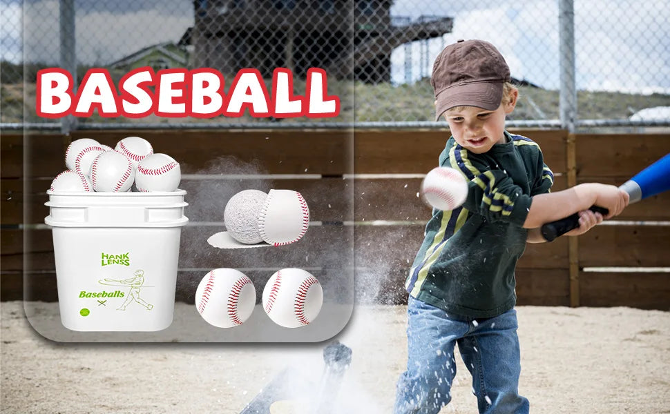 Baseball Training Balls Bucket Pack, 24 Count, Leather Covered