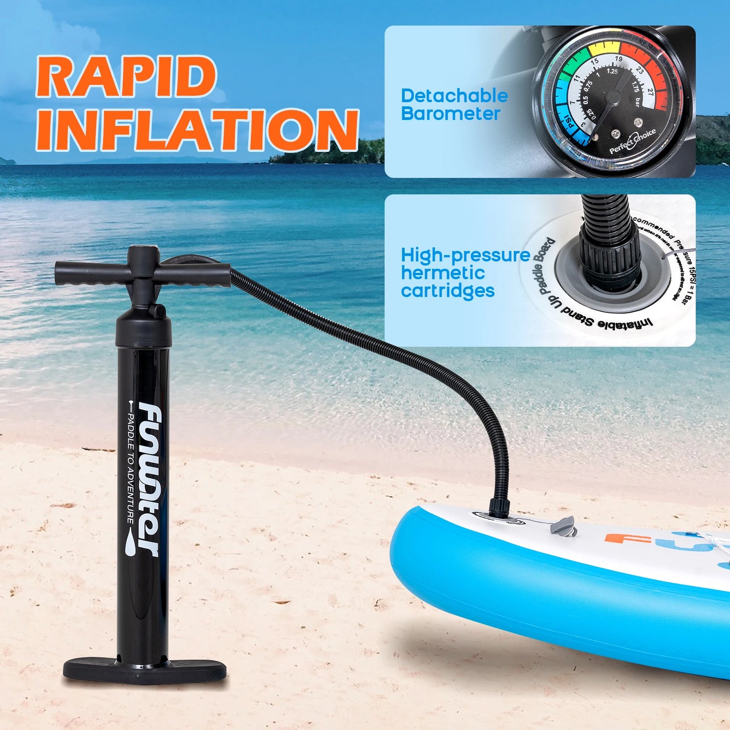Funwater Inflatable Stand Up Paddle Board With Accessories