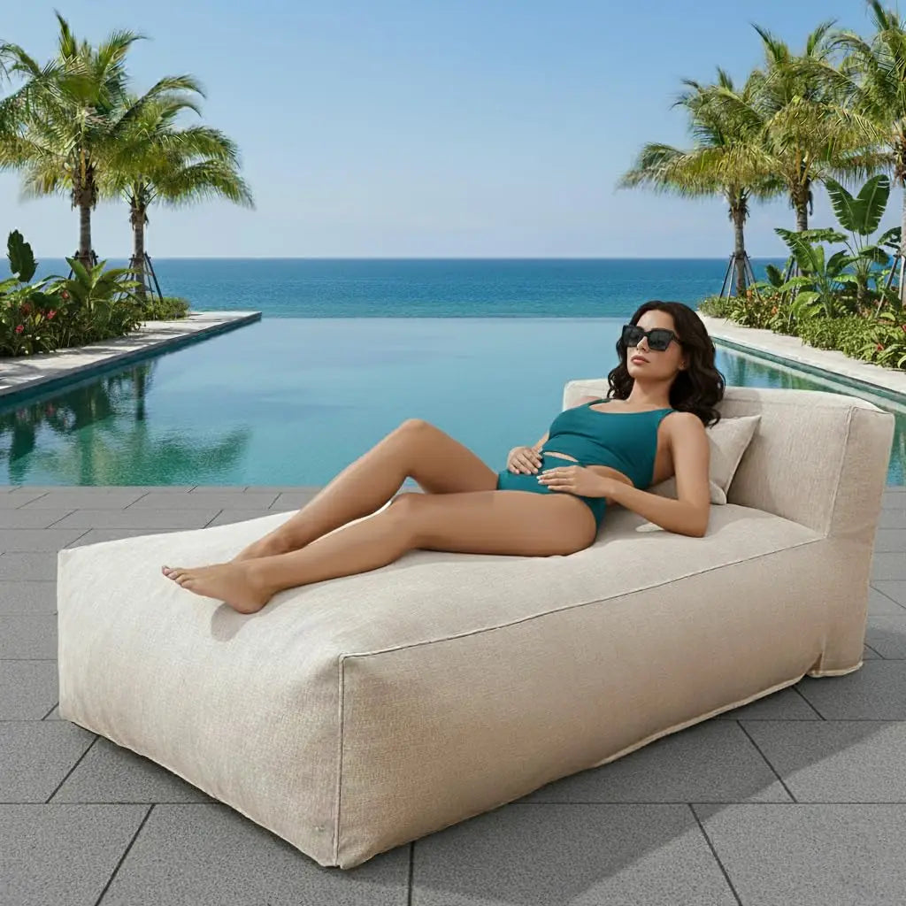 Outdoor Bean Bag Lounger Chair For Sunbathing And Tanning