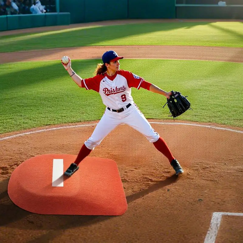 Pitching Mound, Portable Baseball Game Mound, 42 in Indoor Outdoor Pitching Practice and Training Equipment, One-Piece Softball Pitching Aids with Antifade Turf and Pitching Rubber