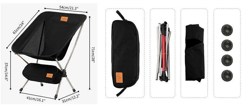 Naturehike Ultralight Folding Camping Chair Aluminum Frame