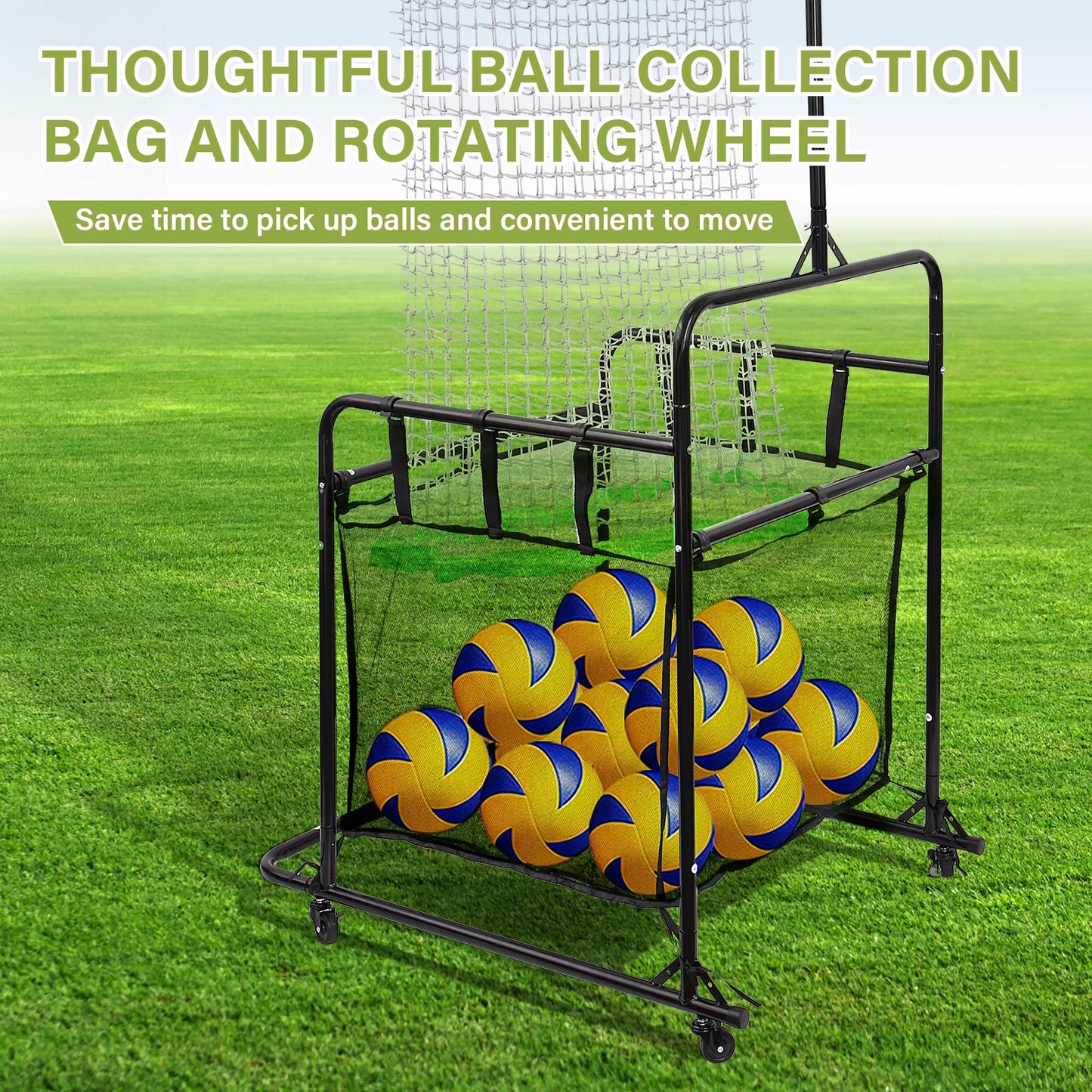 Volleyball Setting Trainer Volleyball Equipment Adjustable Height Angle Practice Volleyball Net for Indoor and Outdoor Practice