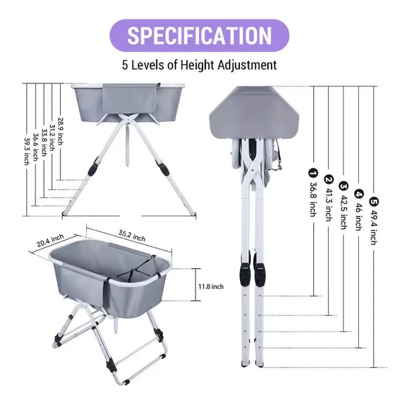 Foldable Elevated Dog Bath Tubs for Grooming and Bathing Station