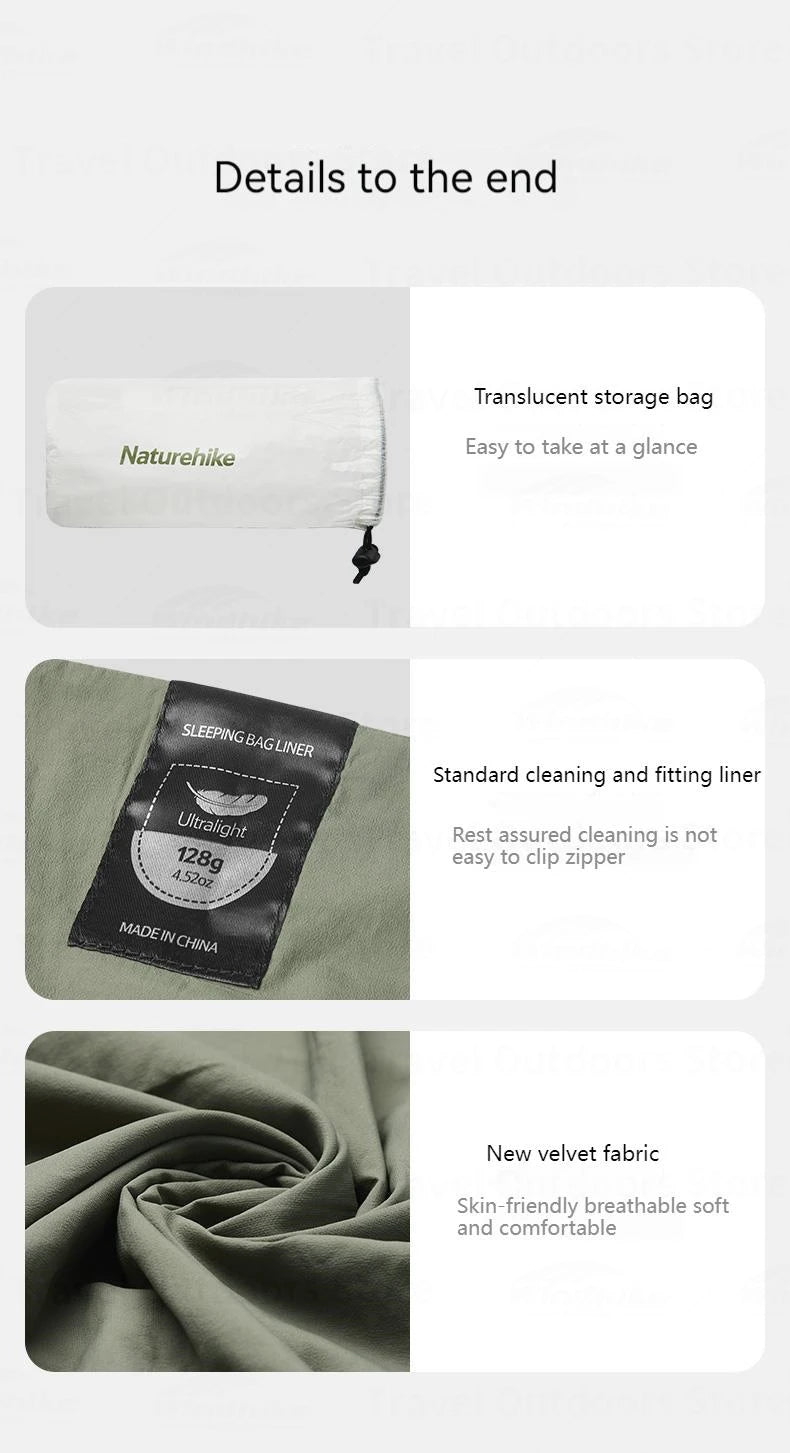 Ultralight Sleeping Bag Liner Soft Stretch Envelope For Camping Travel
