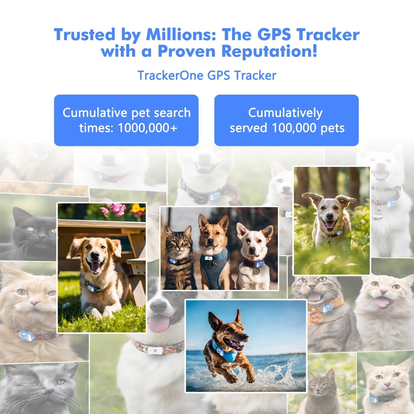 Wanwaytech GPS Pet Tracker For Dogs And Cats With Real-Time Tracking