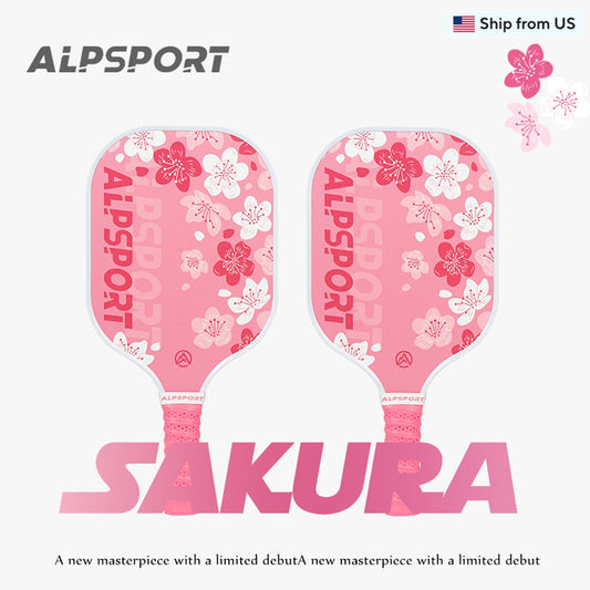 ALPSPORT Sakura USAPA Pickleball Paddle Women's T700 With 2 Free Balls Carbon Fiber Beginner-Friendly Pro Training Set Pink