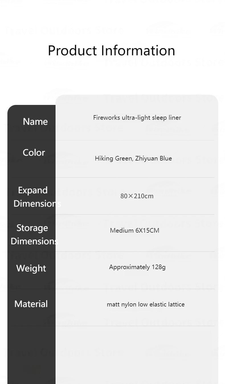 Ultralight Sleeping Bag Liner Soft Stretch Envelope For Camping Travel