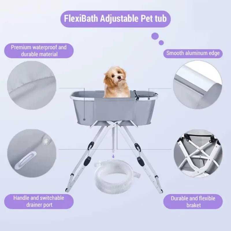 Foldable Elevated Dog Bath Tubs for Grooming and Bathing Station