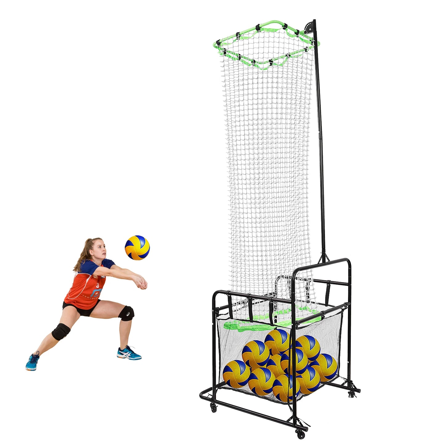 Volleyball Setter Training Equipment, Adjustable Angle Setting Trainer – Height Adjustable Practice Net for Indoor & Outdoor Use