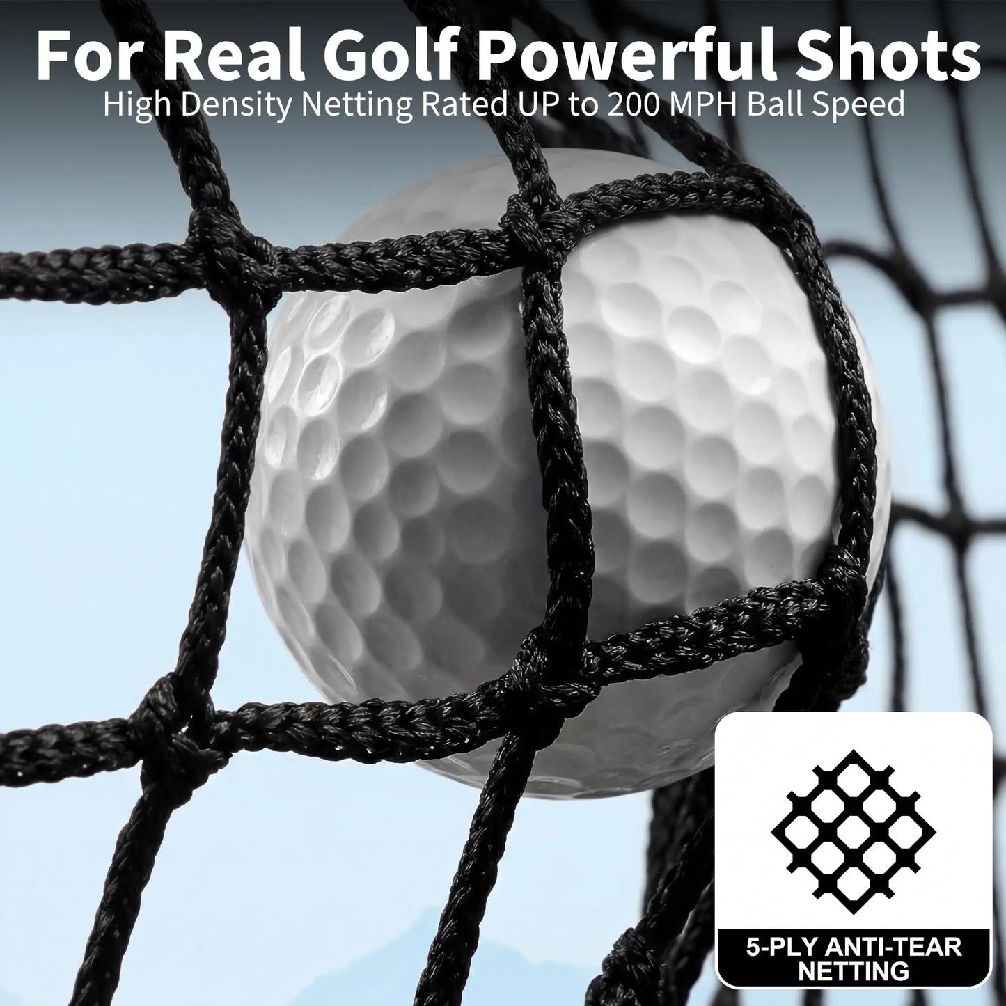 10x7ft Golf Net, Durable 5-Layer Golf Practice Net with Chipping Goal, Upgraded Poles, Mat, Balls, Tees & Carry Bag, Golf Hitting Net for Backyard Driving Real Golf Balls, Indoor Outdoor Golf Nets