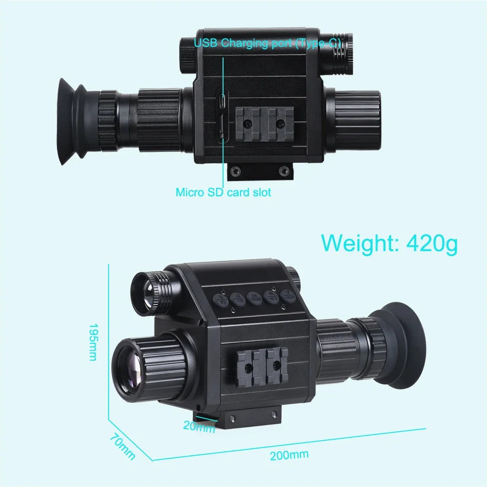 Tensdarcam Megaorei Digital Night Vision Monocular 1080P 940nm IR Scope