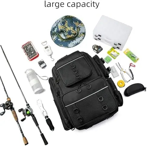Fishing Backpack,Tackle Bag ,with Tackle Boxes. Large Fishing Bag, Strong Materials