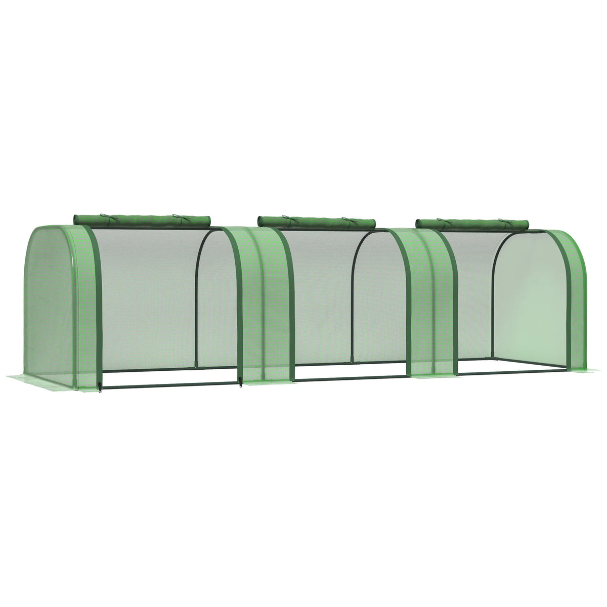 Outsunny Tunnel Greenhouse With Roll Up Doors For Garden Plants