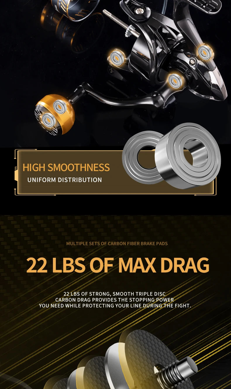 J-Barzillai Spinning Fishing Reel Metal Spool High Quality Saltwater
