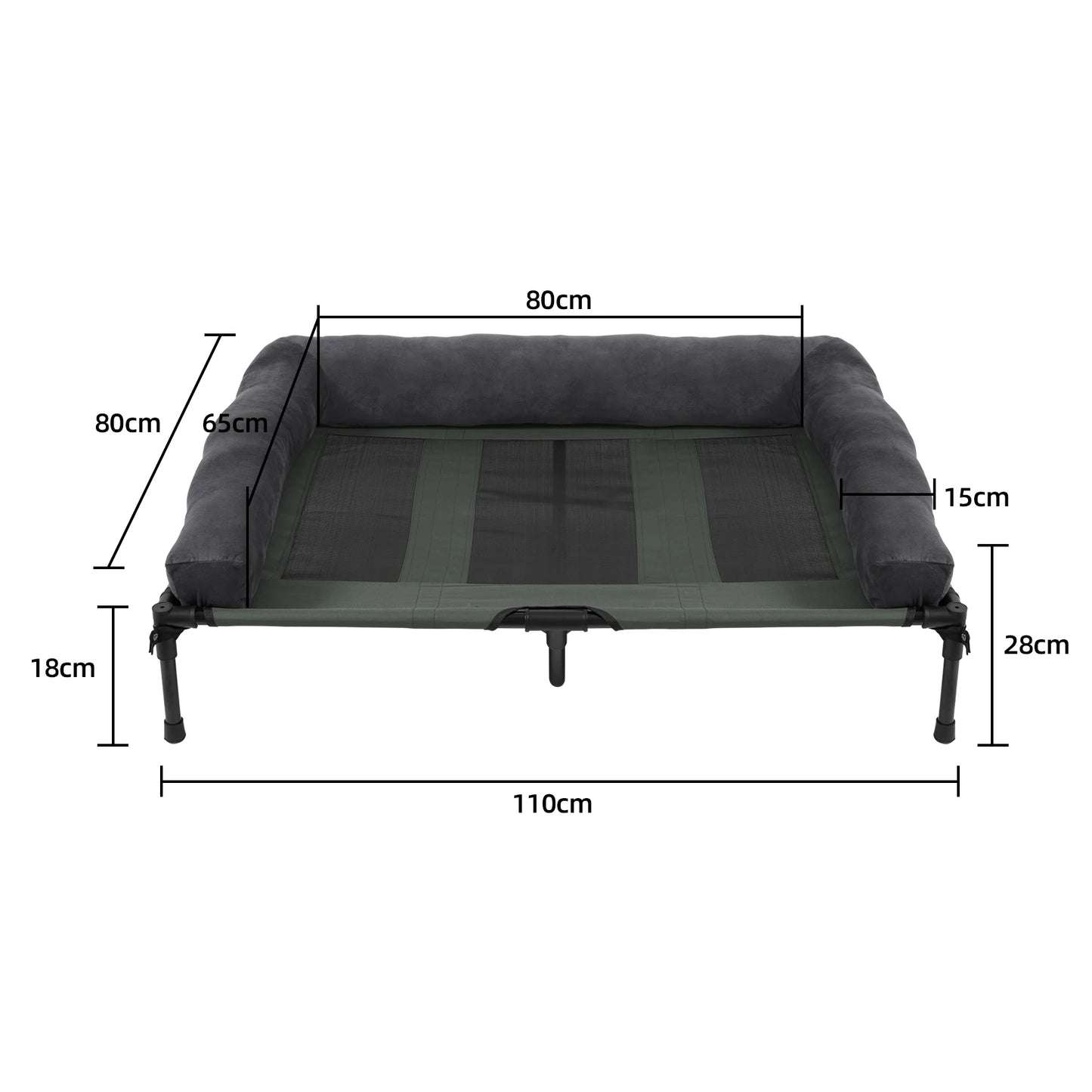 BINGOPAW Elevated Pet Bed Detachable Bolster For Dogs And Cats
