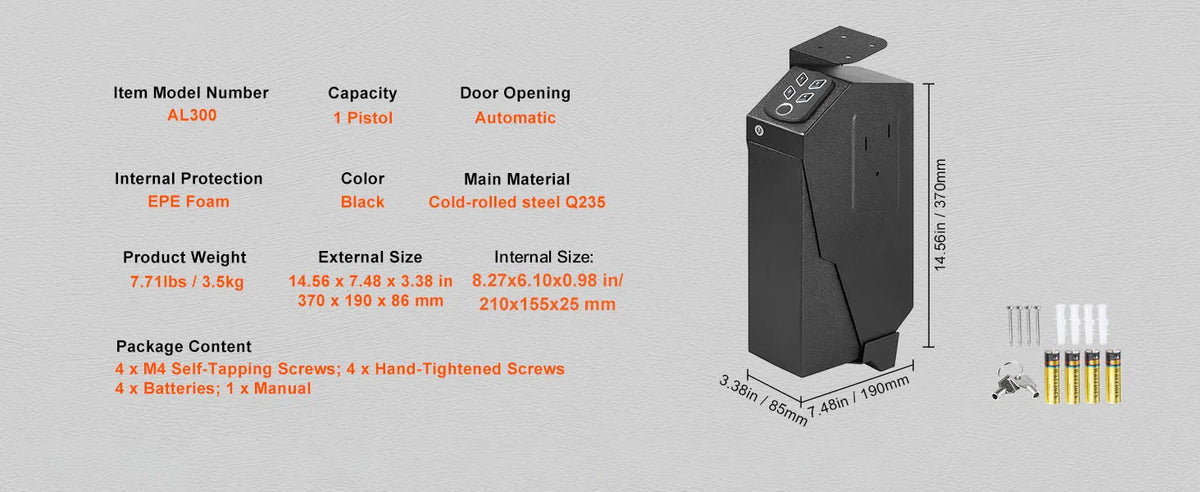 SucceBuy Biometric Pistol Safe with Quick Access and Silent Mode