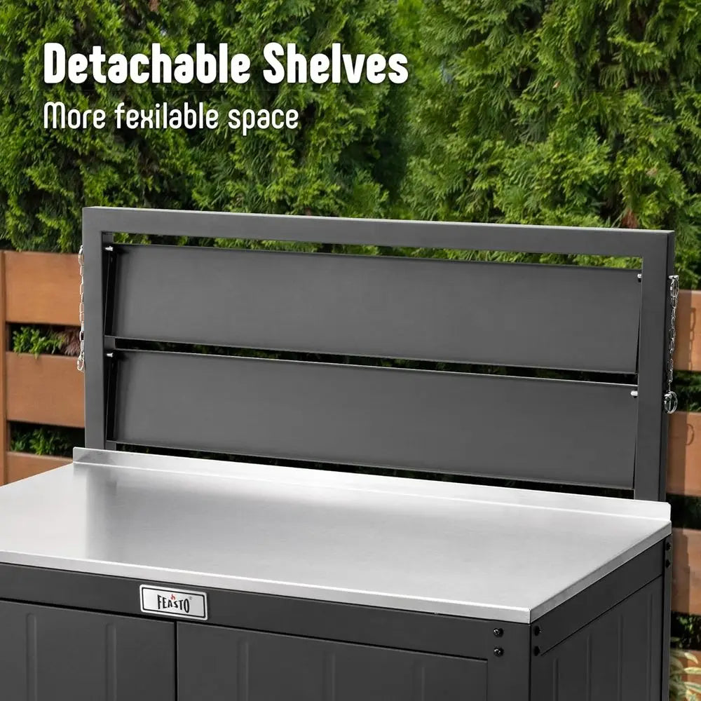 Houlture Garden Potting Bench With Storage Cabinet