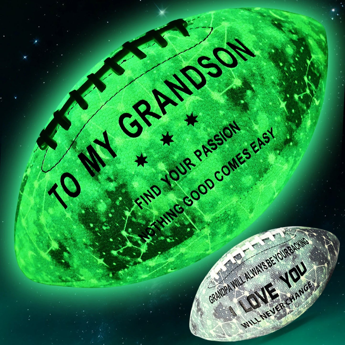 Glow In The Dark American Football With Fluorescent Material