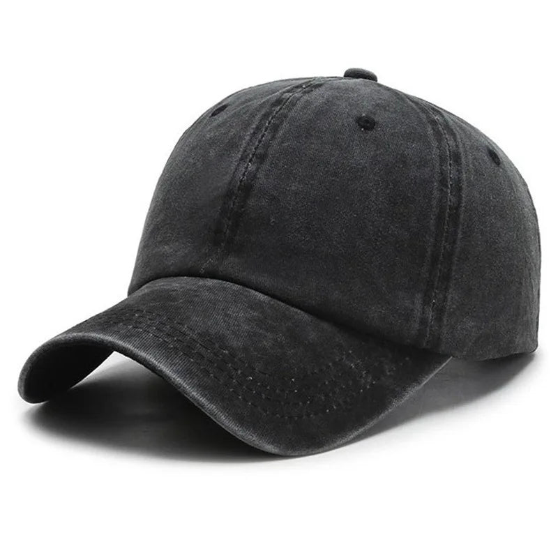 Arthmix Solid Washed Denim Baseball Cap Unisex Cotton Sunshade Hat