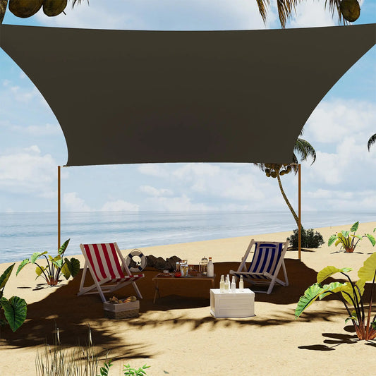 10'x13' Rectangle Sun Shade Sail UV Block Outdoor Canopy Awning Shade Cloth For Patio Backyard Garden Pool