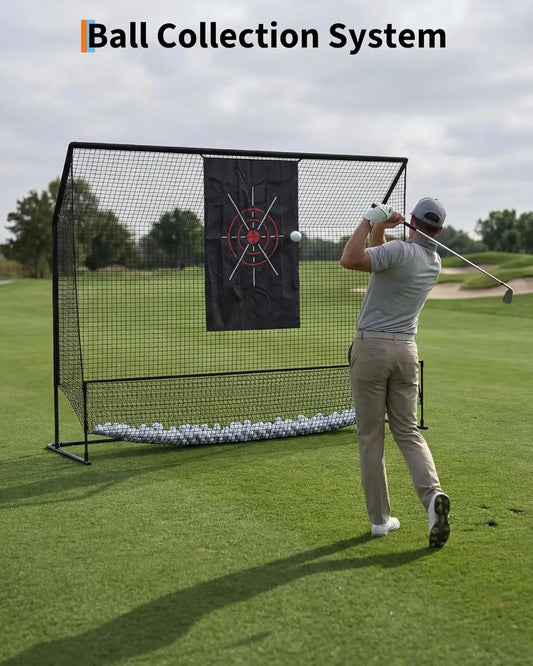 10x7.5FT Golf Practice Net for Indoor and Outdoor Use, Heavy Duty Swing and Chipping Trainer with Aim Cloth and Carry Bag