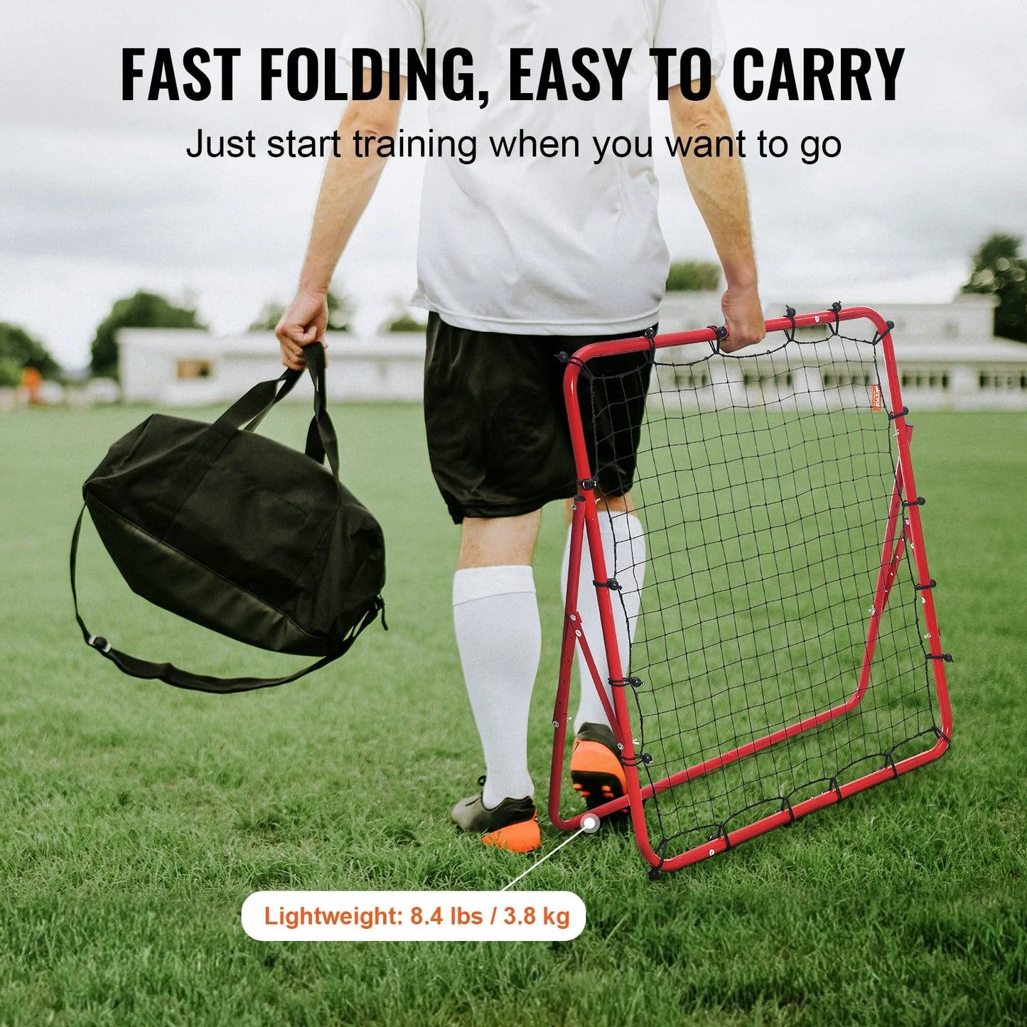 VEVOR 39X39FT Soccer Rebounder Rebound Net Portable Football Training Gifts Adjustable Angles Goal Net Aids & Equipment