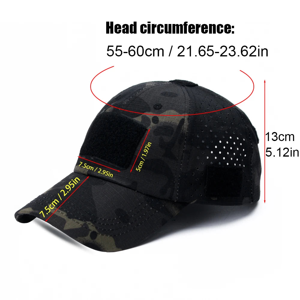New Men Camouflage Baseball Cap Breathable Sunscreen Hat Outdoor Sports Hunting Hiking Camping Beach Fishing Sun Hat