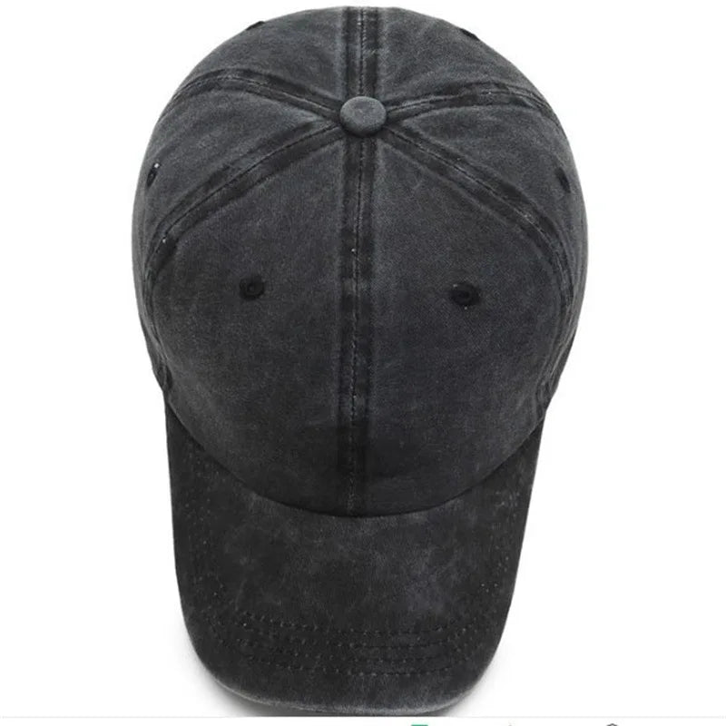 Arthmix Solid Washed Denim Baseball Cap Unisex Cotton Sunshade Hat