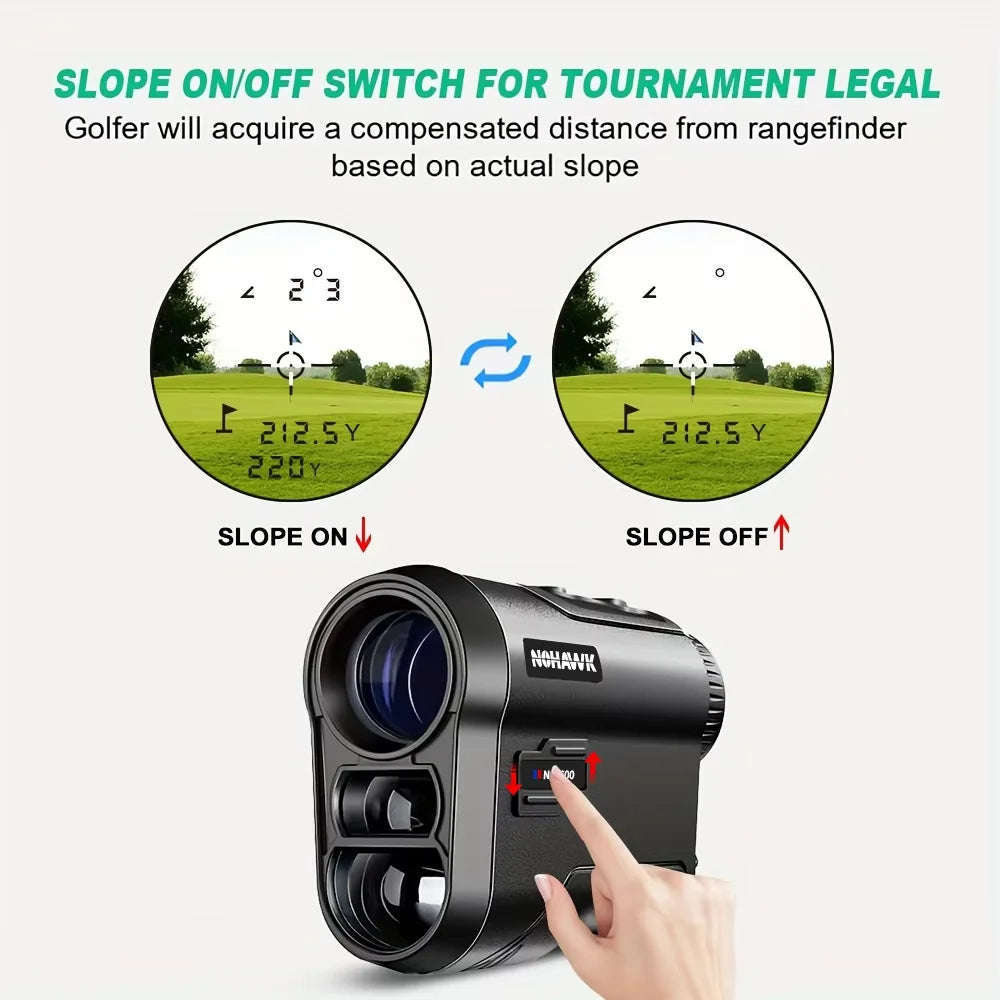 NOHAWK Golf Rangefinder with Slope, 1000M, 6X Magnification with Flag Lock and Vibration for Golfers/Hunters