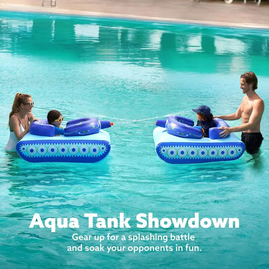 Inflatable Tank Pool Floaties For Kids With Water Gun