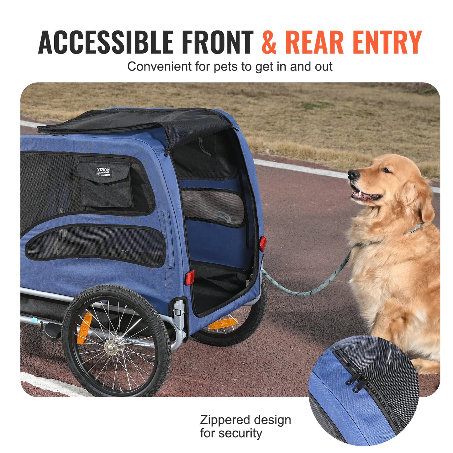 Pet Bike Trailer For Dogs Collapsible Carrier And Travel