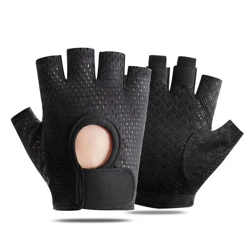 Summer Half Finger Gloves Ice Silk Breathable Gym Fitness Women Men Anti-Slip Pad Cycling Fingerless Gloves Bicycle